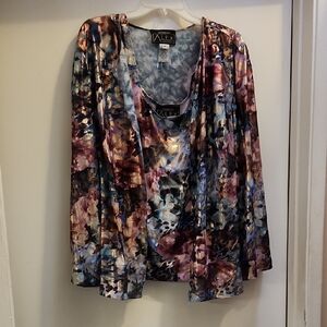 Alex Evenings Women's Floral Print Blouse 2X
